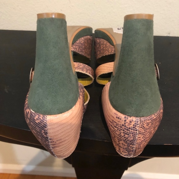 Faryl Robin 1940's Style Platform Pumps From Anthropology/ Pink, Green - 6.5M - Picture 9 of 14